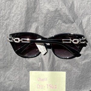 Guess Y2K Black Square Sunglasses with Rhinestones - GU7562-01B